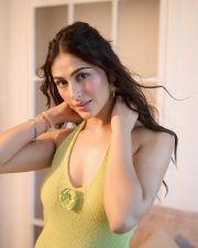Apney Pyar Ke Sapney Actress Heer Achhra in a Lime Green Halter Neck Maxi Dress with a High Thigh Slit Pictures 01 Apney Pyar Ke Sapney Actress Heer Achhra in a Lime Green Halter Neck Maxi Dress with a High Thigh Slit Pictures 01