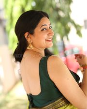 Actress Kanduri Sri Ranga Sudha in a Traditional Lime Green Silk Saree with a Sleeveless Blouse Photos 05