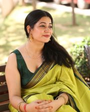 Actress Kanduri Sri Ranga Sudha in a Traditional Lime Green Silk Saree with a Sleeveless Blouse Photos 18