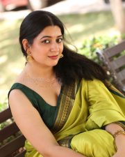 Actress Kanduri Sri Ranga Sudha in a Traditional Lime Green Silk Saree with a Sleeveless Blouse Photos 20