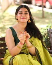 Actress Kanduri Sri Ranga Sudha in a Traditional Lime Green Silk Saree with a Sleeveless Blouse Photos 23