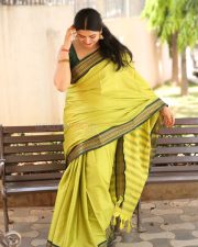 Actress Kanduri Sri Ranga Sudha in a Traditional Lime Green Silk Saree with a Sleeveless Blouse Photos 27