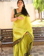 Actress Kanduri Sri Ranga Sudha in a Traditional Lime Green Silk Saree with a Sleeveless Blouse Photos 32