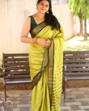 Actress Kanduri Sri Ranga Sudha in a Traditional Lime Green Silk Saree with a Sleeveless Blouse Photos 34