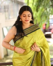 Actress Kanduri Sri Ranga Sudha in a Traditional Lime Green Silk Saree with a Sleeveless Blouse Photos 41