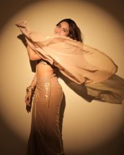 Attractive Reem Sameer Shaikh in a Rose Gold Draped Saree with a Matching Embellished Blouse Pictures 07