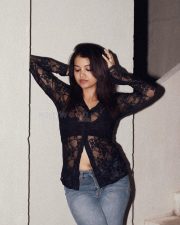 Contemporary Actress Sanjana Tiwari in a black lace jacket Photos 16