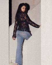 Contemporary Actress Sanjana Tiwari in a black lace jacket Photos 18