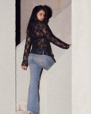 Contemporary Actress Sanjana Tiwari in a black lace jacket Photos 18