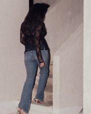 Contemporary Actress Sanjana Tiwari in a black lace jacket Photos 19