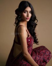 Dazzling Actress Nikita Tiwari in a Purple Satin Evening Gown Photos 06
