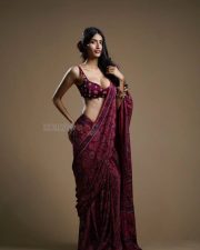 Dazzling Actress Nikita Tiwari in a Purple Satin Evening Gown Photos 07