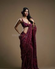 Dazzling Actress Nikita Tiwari in a Purple Satin Evening Gown Photos 07