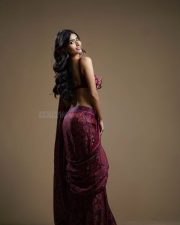 Dazzling Actress Nikita Tiwari in a Purple Satin Evening Gown Photos 10