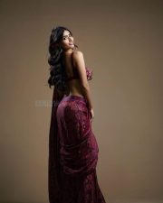 Dazzling Actress Nikita Tiwari in a Purple Satin Evening Gown Photos 10