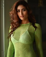 Elegant Actress Nikita Tiwari in a Gold Metallic Bodysuit Photos 03