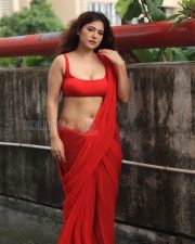 Fiery Poonam Rajput Cleavage in a Red scoop neck blouse and saree Photos 05 Fiery Poonam Rajput Cleavage in a Red scoop neck blouse and saree Photos 05