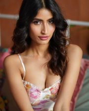 Magnetic Nikita Tiwari in a White Floral Printed Dress with a Bustier Neckline Photos 03