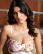 Magnetic Nikita Tiwari in a White Floral Printed Dress with a Bustier Neckline Photos 06