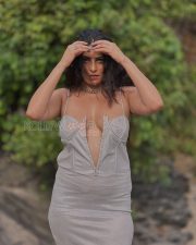 Seductive Nikita Soni Cleavage in a Silver Grey Bodycon Mini Dress Photos 01 Seductive Nikita Soni Cleavage in a Silver Grey Bodycon Mini Dress Photos 01