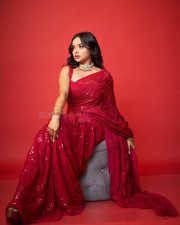 Sexy Dancer Manisha Rani in a Red Saree Photos 04