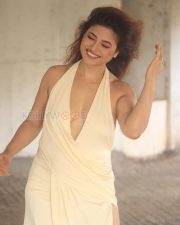 Sultry Poonam Rajput Cleavage in a Cream deep V halter wrap dress Photos 05 Sultry Poonam Rajput Cleavage in a Cream deep V halter wrap dress Photos 05