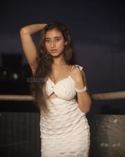 Sexy Model Kheyali Nath in a White Mini Dress with Cleavage Cutouts Photos 10