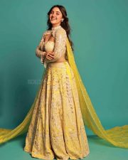 Sparkling Actress Ashnoor Kaur in a Yellow Lehenga Photos 05