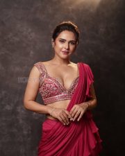 Dazzling Madhurima Tuli Cleavage in a Pink Ruffle Saree with Embellished Blouse Photos 01 Dazzling Madhurima Tuli Cleavage in a Pink Ruffle Saree with Embellished Blouse Photos 01