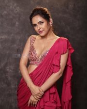 Dazzling Madhurima Tuli Cleavage in a Pink Ruffle Saree with Embellished Blouse Photos 10 Dazzling Madhurima Tuli Cleavage in a Pink Ruffle Saree with Embellished Blouse Photos 10