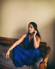 Breathtaking Apoorva Arora in a Blue Long Dress Pictures 02