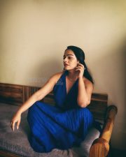 Breathtaking Apoorva Arora in a Blue Long Dress Pictures 03
