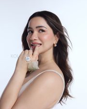 Delightful Actress Sara Tendulkar in a White Spaghetti Strap Mini Dress Photos 01