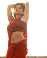 Enchanting Actress Rosyy Satpathyy in a Red Drape Outfit Photos 04