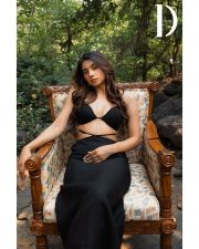 Sexy Natasha Bharadwaj in a Black Cut Out Dress for the Door Magazine Photoshoot Pictures 02