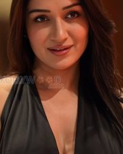 Sultry Shefali Bagga Cleavage in a Black Deep V Neck Halter Top Photos 02