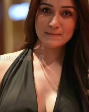 Sultry Shefali Bagga Cleavage in a Black Deep V Neck Halter Top Photos 03