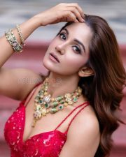 Bewitching Cleavage Trina Saha in a Red Sequin Embroidered Spaghetti Strap Gown with Deep V Neck Photos 01 Bewitching Cleavage Trina Saha in a Red Sequin Embroidered Spaghetti Strap Gown with Deep V Neck Photos 01