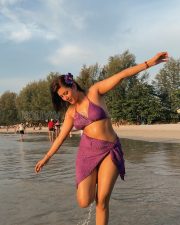 Carefree Actress Anjali Arora in a Purple Bikini Top And Sarong Photos 06 Carefree Actress Anjali Arora in a Purple Bikini Top And Sarong Photos 06