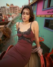 Enchanting Actress Muna Gauchan in a dusty rose embroidered crop choli with draped pallu and flower accent photos 03 Enchanting Actress Muna Gauchan in a dusty rose embroidered crop choli with draped pallu and flower accent photos 03