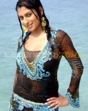 Glamorous Actress Malavika in a Black Sheer Animal Print Top Photos 41