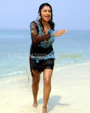 Glamorous Actress Malavika in a Black Sheer Animal Print Top Photos 43