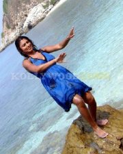 Glamorous Actress Malavika in a Blue Satin Mini Dress Photos 29