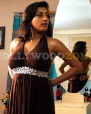 Glamorous Actress Malavika in a Brown Halter Neck Gown Photos 33