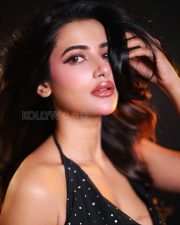 Hypnotic Actress Ushasi Ray in a Black Sequined Halter Dress Photos 01