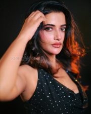 Hypnotic Actress Ushasi Ray in a Black Sequined Halter Dress Photos 03