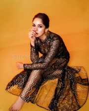 Mysterious Actress Trina Saha in a Black Sheer Lace Dress with Gold Wavy Pattern Photos 05 Mysterious Actress Trina Saha in a Black Sheer Lace Dress with Gold Wavy Pattern Photos 05