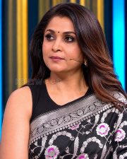 Regal Actress Ramya Krishnan in a Black Floral Embroidered Saree Photos 02 Regal Actress Ramya Krishnan in a Black Floral Embroidered Saree Photos 02